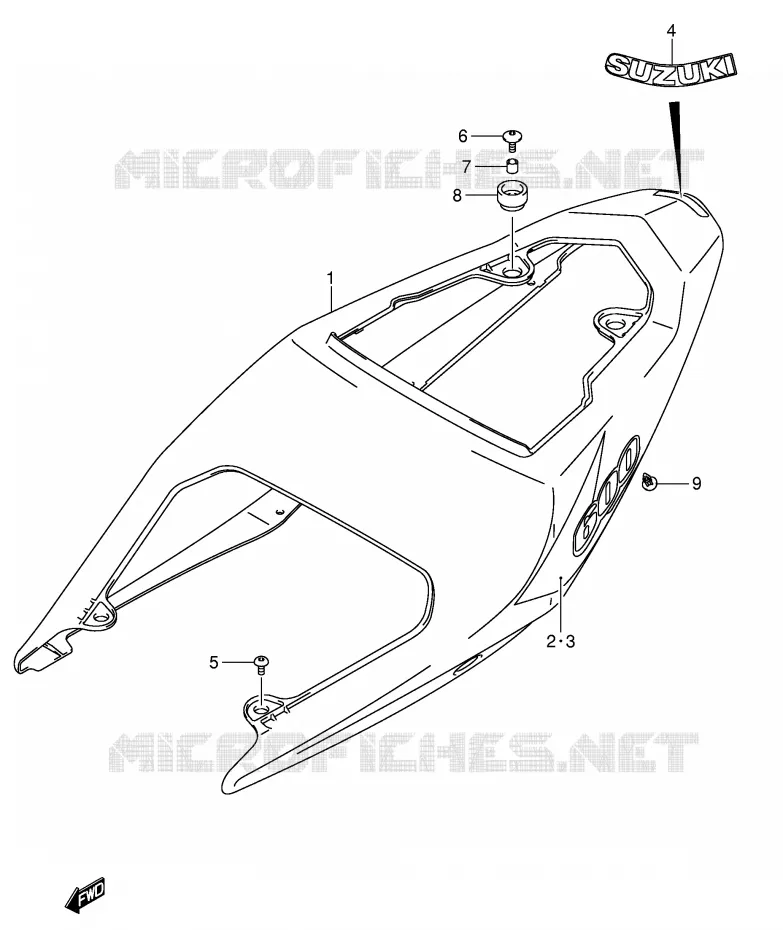 CARENAGES ARRIERE  (MODELE K4) Suzuki MOTO 600 GSX-R 2004  GSX-R600U2K4(E2)