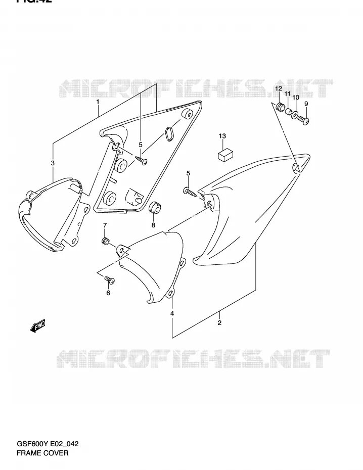 CARENAGES ARRIERE  (MODELE Y/K1) Suzuki MOTO 600 BANDIT 2000  GSF600SUY(E2)