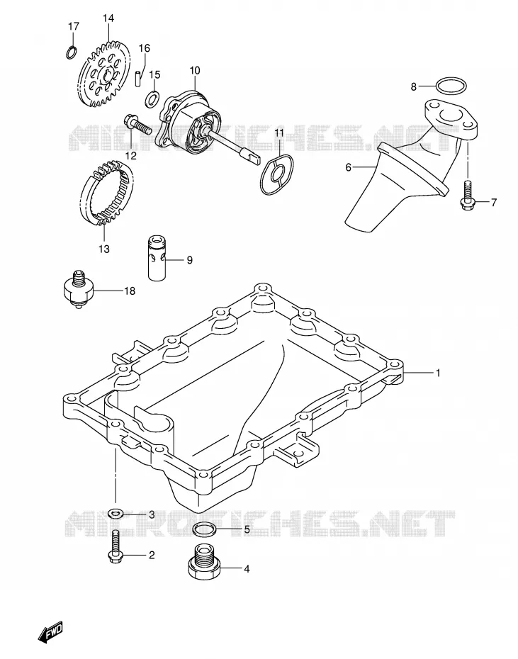 CARTER INFERIEUR - POMPE A HUILE Suzuki MOTO 1000 GSX-R 2003  GSX-R1000U2K3(E2)