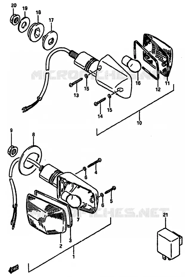 CLIGNOTANTS (E1,E6,E24) Suzuki MOTO 750 GSX-R 1986  GSX-R750XG(F/G/H)