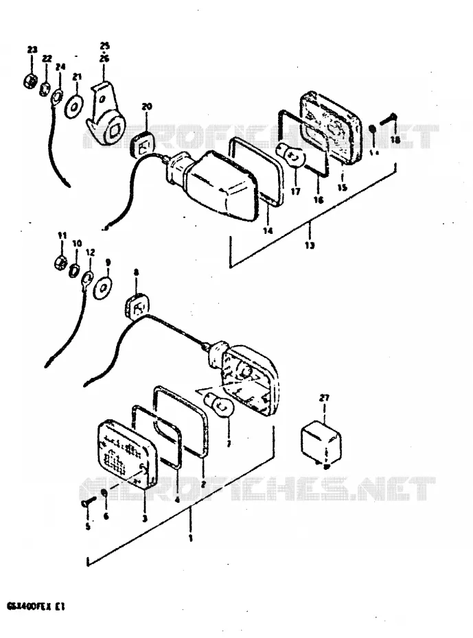 CLIGNOTANTS (E2, E4, E17, E34) Suzuki MOTO 400 GSX 1981  GSX400FEX
