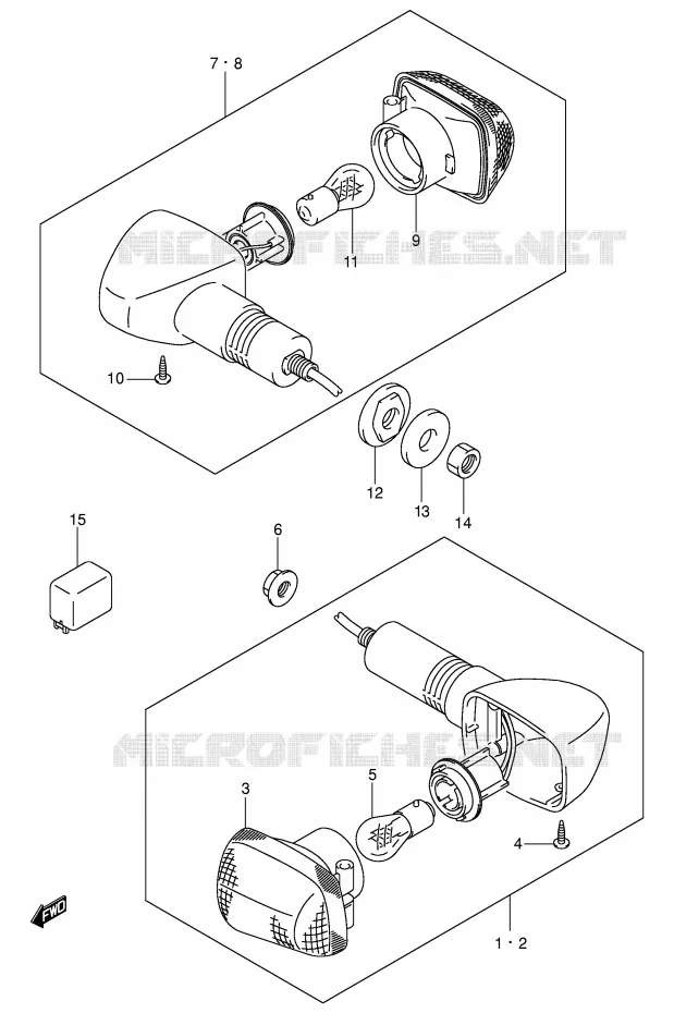 CLIGNOTANTS (E24,F.NO.100197~) Suzuki MOTO 1400 GSX 2003  GSX1400K3(E2)