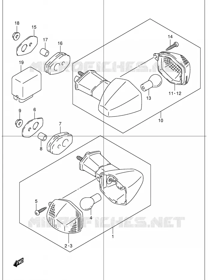 CLIGNOTANTS (GSF1200K1/K2/K3/K4/ZK4/K5/ZK5) Suzuki MOTO 1200 BANDIT 2004  GSF1200SK4(E2)