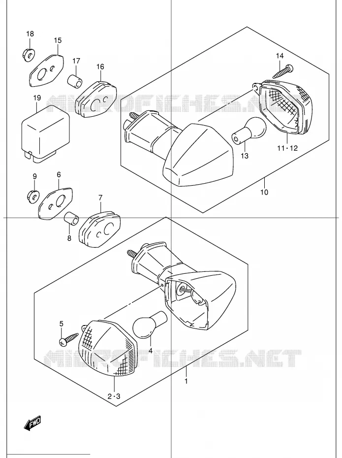 CLIGNOTANTS (GSF1200SK1/SK2/SK3/SK4/K5/ZK5) Suzuki MOTO 1200 BANDIT 2003  GSF1200K3(E2)