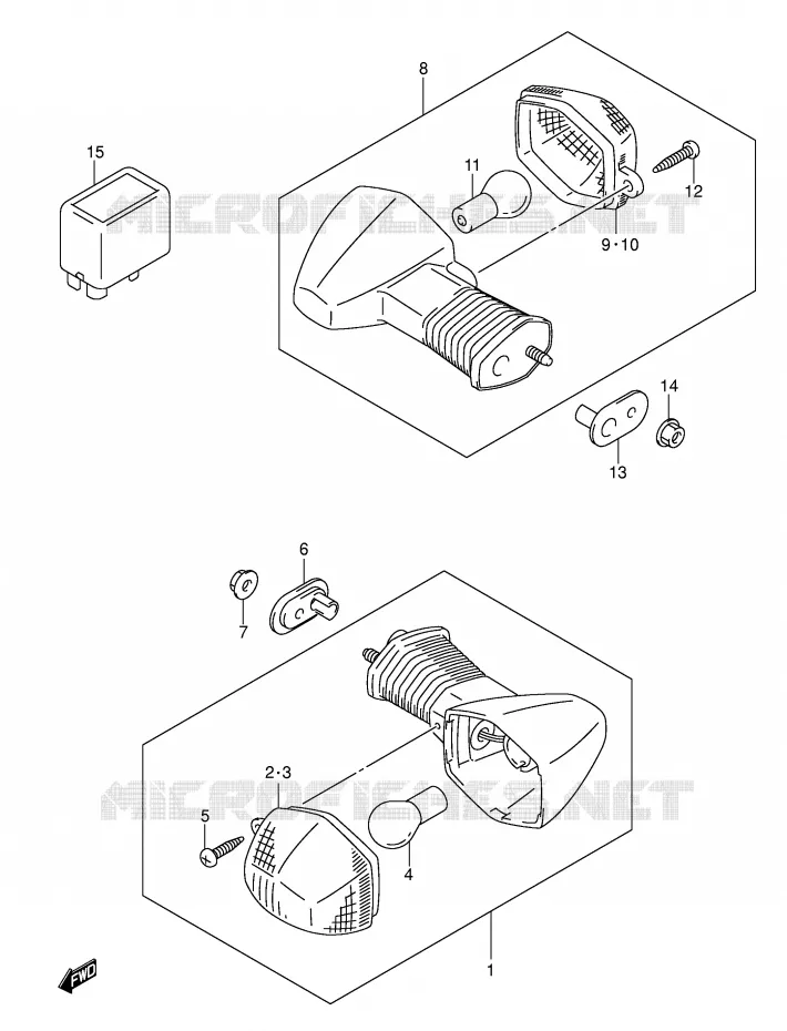 CLIGNOTANTS (MODELE K2/K3) Suzuki MOTO 600 GSX-R 2003  GSX-R600K3(E2)