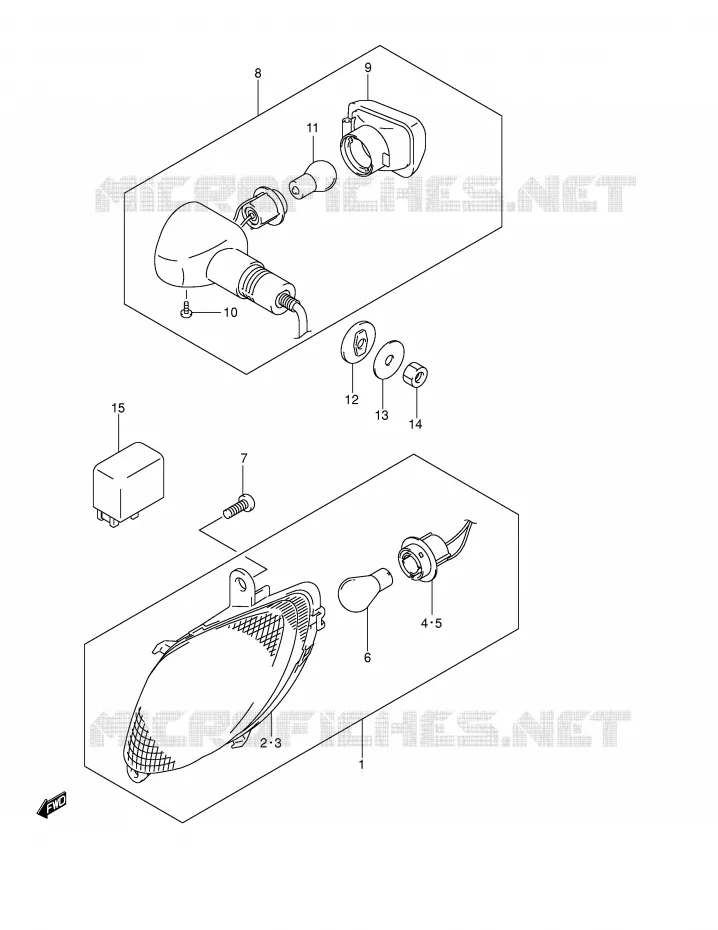 CLIGNOTANTS (MODELE K4) Suzuki MOTO 1300 HAYABUSA 2006  GSX1300RU1K6(E2)