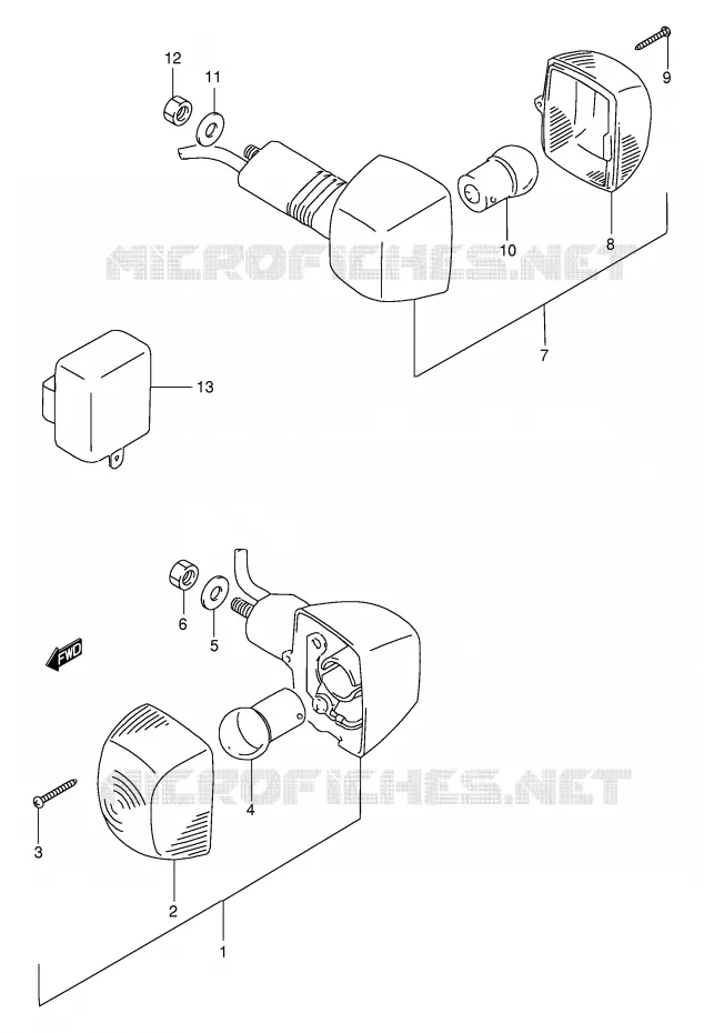 CLIGNOTANTS (MODELE M) Suzuki MOTO 250 GSX 1994  GSX250FR(E24)