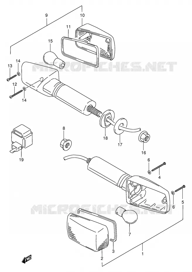 CLIGNOTANTS (MODELE S) Suzuki MOTO 1100 GSX-R 1993  GSX-R1100WP(E2)