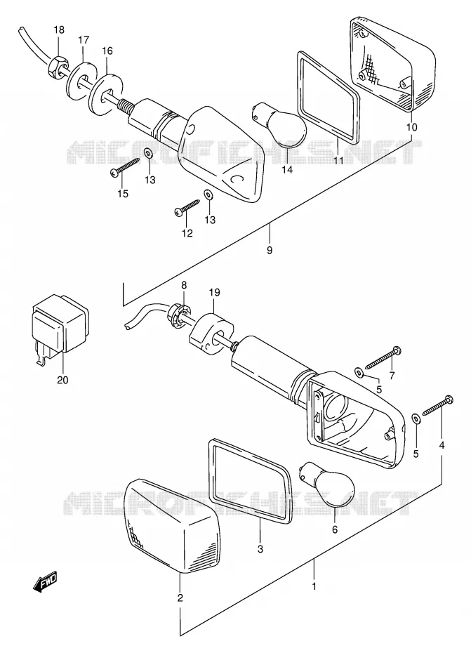 CLIGNOTANTS (MODELE S) Suzuki MOTO 600 BANDIT 1999  GSF600X(E2)