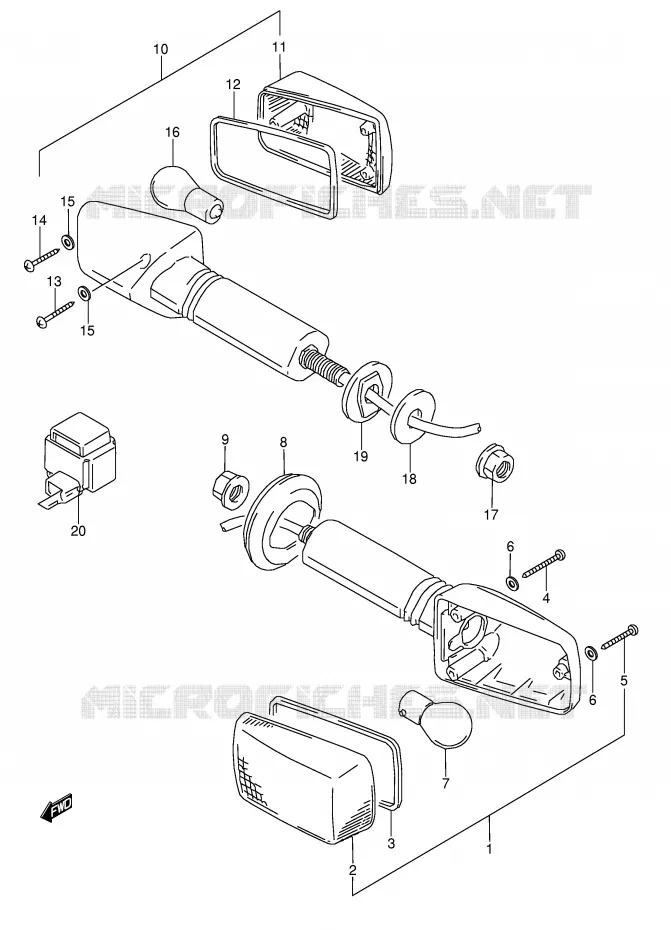 CLIGNOTANTS Suzuki MOTO 1100 GSX-R 1998  GSX-R1100WW(E28)