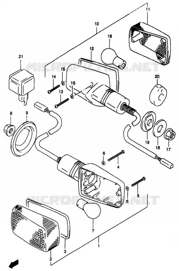 CLIGNOTANTS Suzuki MOTO 1200 BANDIT 1996  GSF1200SAT(T/V/W/X/Y)