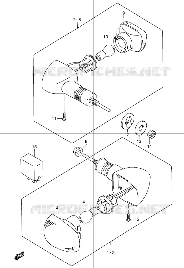 CLIGNOTANTS Suzuki MOTO 1200 GSX 2000  GSX1200Y(E4)