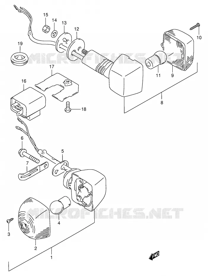 CLIGNOTANTS Suzuki MOTO 400 GSX-R 1994  GSX-R400RR(E30)