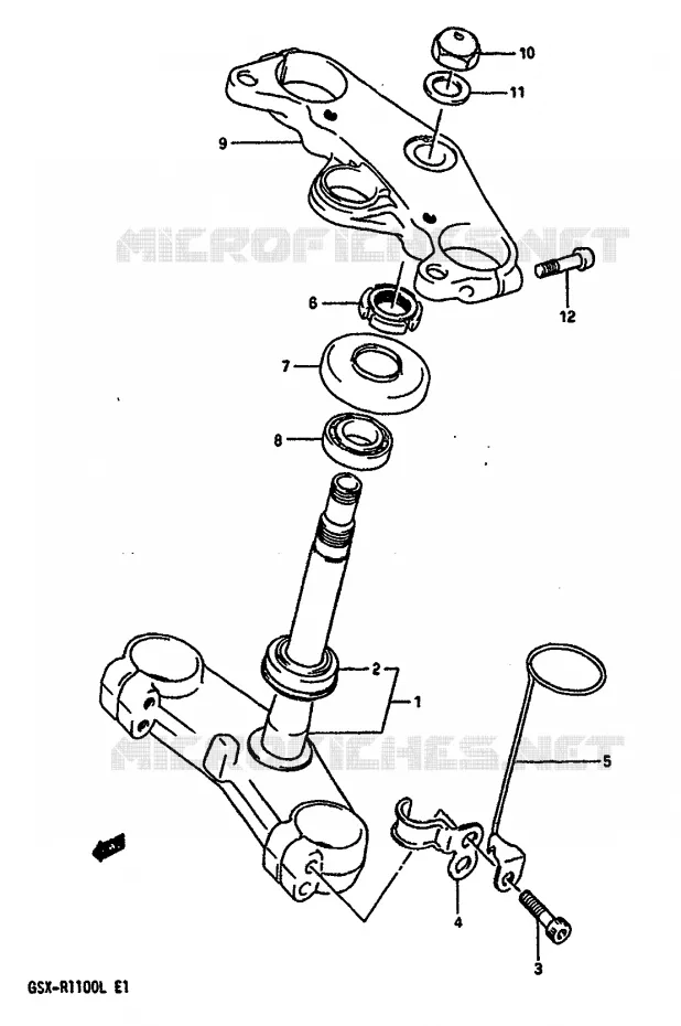 COLONNE DE DIRECTION (MODELE L) Suzuki MOTO 1100 GSX-R 1990  GSX-R1100L(K/L)