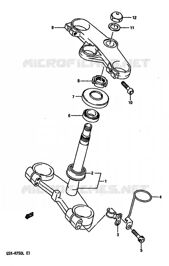 COLONNE DE DIRECTION (MODELE L) Suzuki MOTO 750 GSX-R 1989  GSX-R750K(K/L/M)