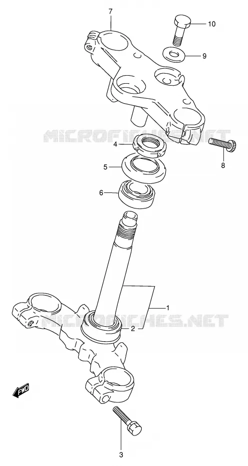 COLONNE DE DIRECTION Suzuki MOTO 250 GSX 1996  GSX250FT(E24)