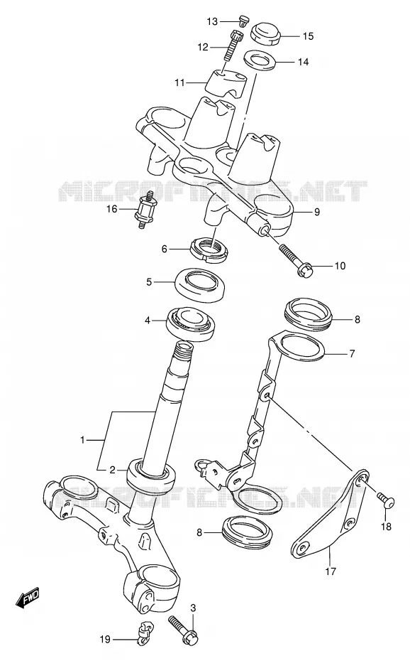 COLONNE DE DIRECTION Suzuki MOTO 600 BANDIT 1999  GSF600UX(E2)
