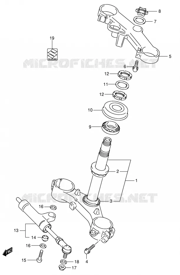 COLONNE DE DIRECTION Suzuki MOTO 600 GSX-R 2003  GSX-R600K3(E2)