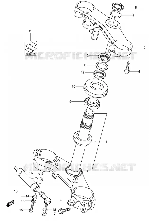 COLONNE DE DIRECTION Suzuki MOTO 750 GSX-R 2005  GSX-R750XK5(E2)