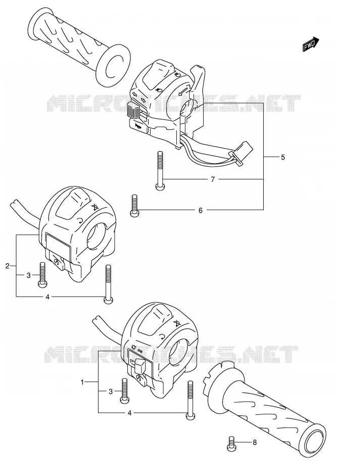 COMMODOS (MODELE K1/K2) Suzuki MOTO 600 GSX-R 2002  GSX-R600U2K2(E2)