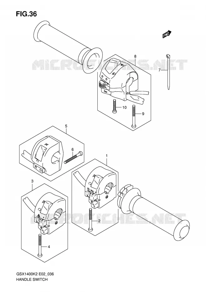COMMODOS (MODELE K2/K3) Suzuki MOTO 1400 GSX 2002  GSX1400K2(E2)