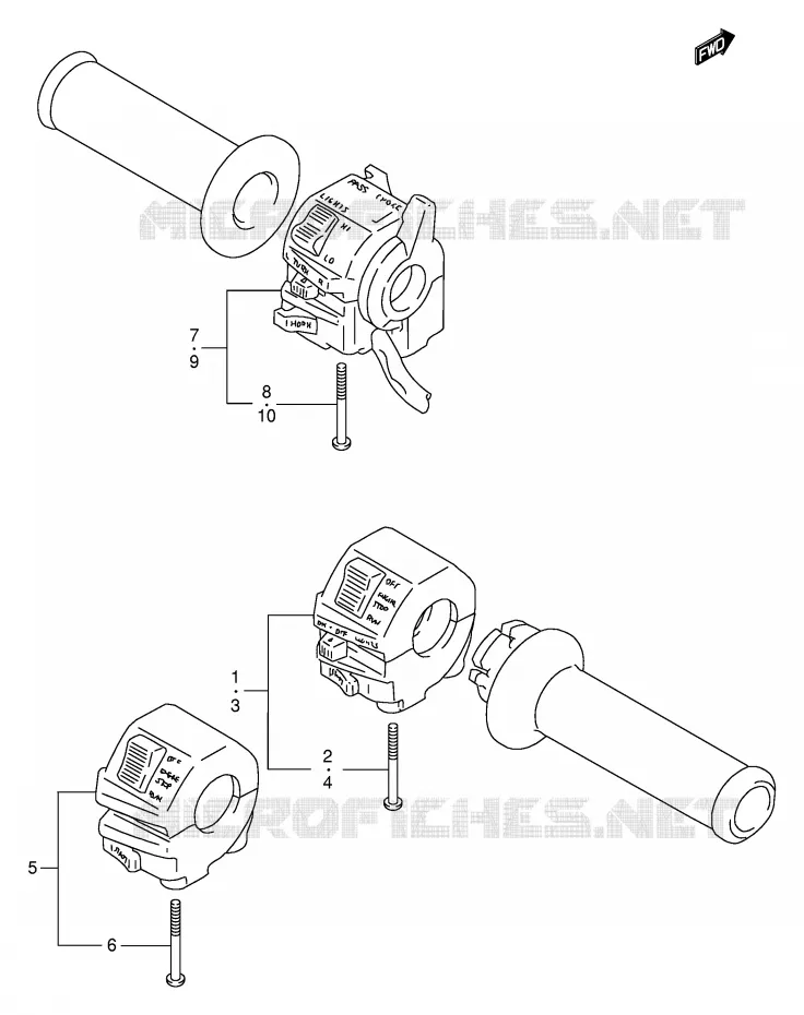 COMMODOS (MODELE S/T) Suzuki MOTO 600 BANDIT 1996  GSF600T/GSF600ST/GSF600UT/GSF600SUT