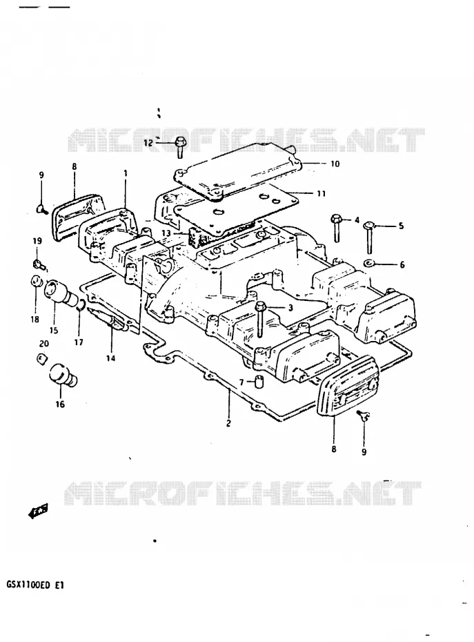 COUVERCLE DE CULASSE (MODELE D) Suzuki MOTO 1100 GSX-E 1983  GSX1100ED(Z/D)