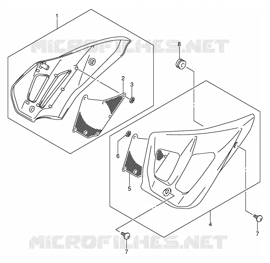 COUVERCLES DE CADRE AVANT (GSF650/A) Suzuki MOTO 650 BANDIT 2006  GSF650K6(E2)