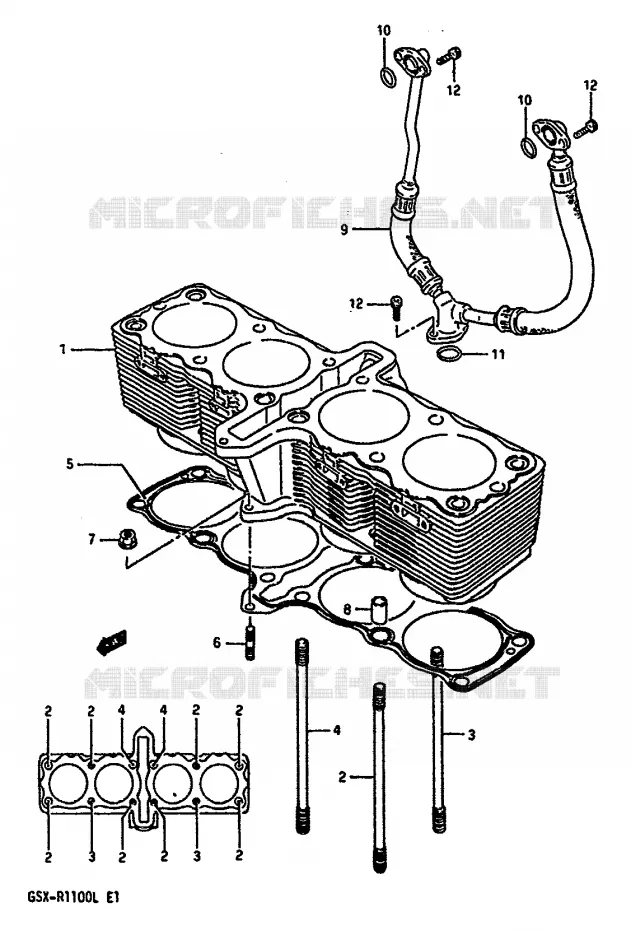 CYLINDRE Suzuki MOTO 1100 GSX-R 1989  GSX-R1100K(K/L)