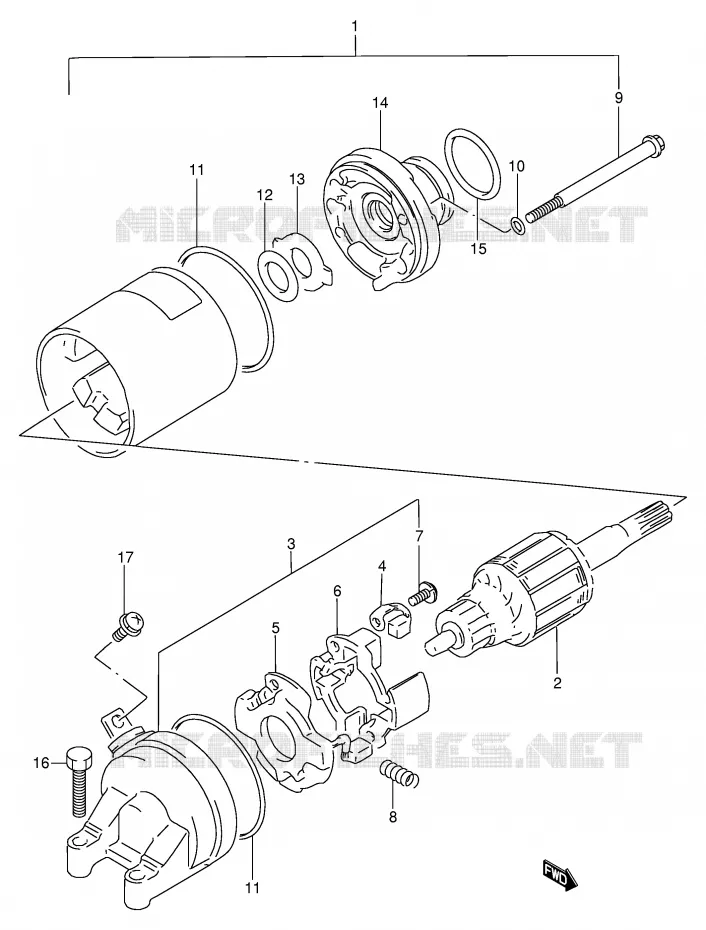 DEMARREUR Suzuki MOTO 250 GSX 1991  GSX250FM(E24)