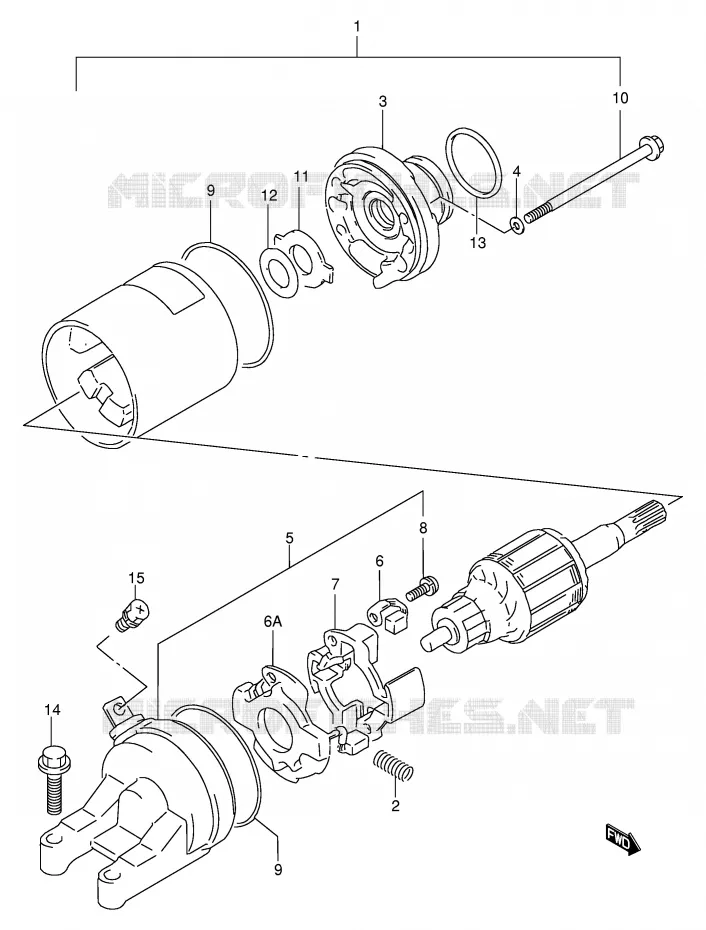 DEMARREUR Suzuki MOTO 600 BANDIT 1998  GSF600W/GSF600SW/GSF600UW/GSF600SUW