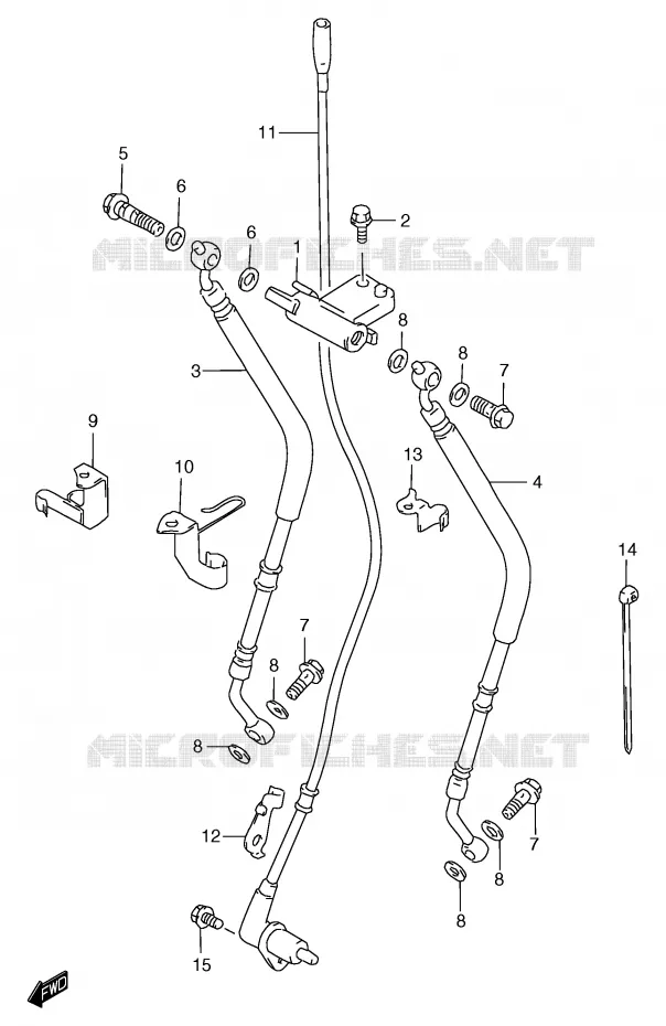 DURITE DE FREIN AVANT (GSF1200SAV/SAW/SAX/SAY) Suzuki MOTO 1200 BANDIT 1998  GSF1200SAW(E2)