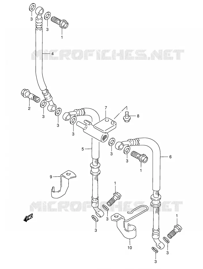 DURITE DE FREIN AVANT (GSF1200ST/SV/SW/SX/SY) Suzuki MOTO 1200 BANDIT 1997  GSF1200SAV(E28)