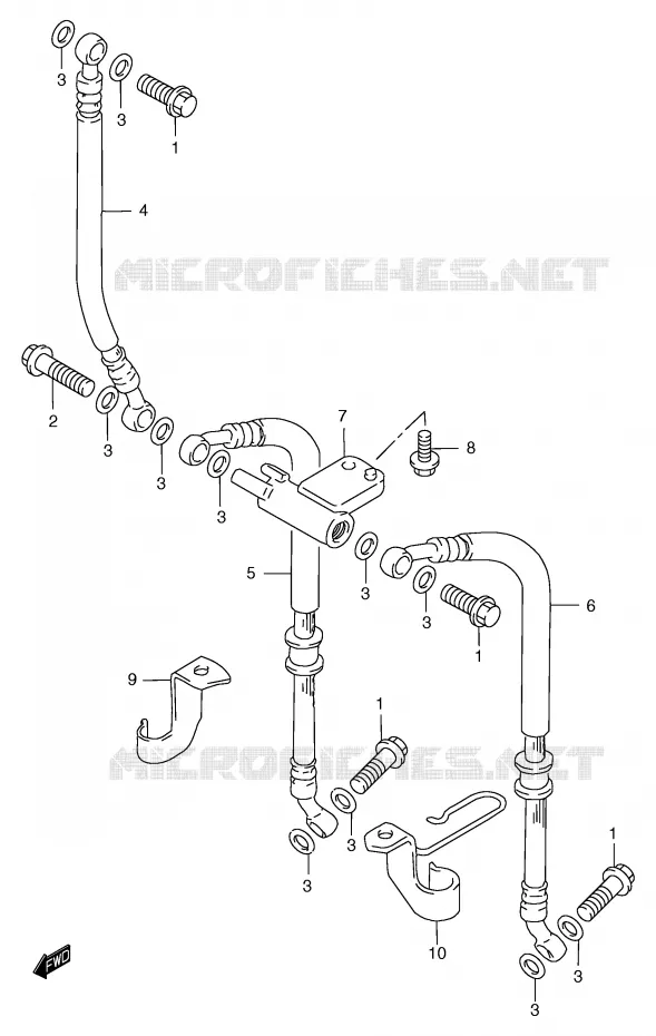 DURITE DE FREIN AVANT (GSF1200T/V/W/X/Y/ST/SV/SW/SX/SY) Suzuki MOTO 1200 BANDIT 2000  GSF1200Y/GSF1200SY/GSF1200SAY