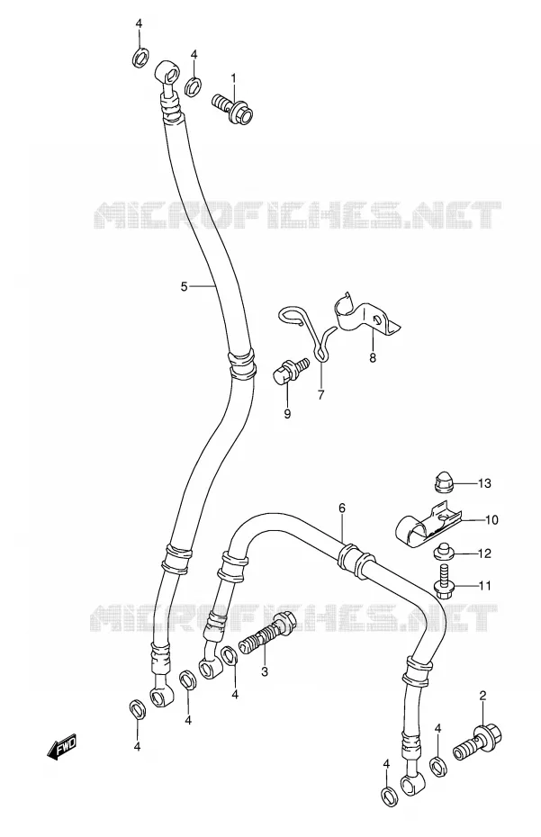 DURITE DE FREIN AVANT (MODELE S/T/V/W) Suzuki MOTO 1100 GSX-R 1995  GSX-R1100WSKS(E28)