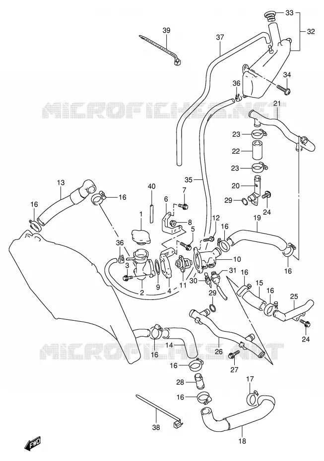 DURITE DE RADIATEUR (MODELE P/R) Suzuki MOTO 1100 GSX-R 1995  GSX-R1100WS(E2)