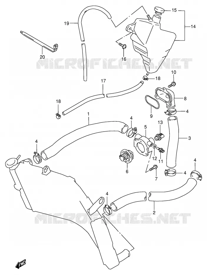 DURITE DE RADIATEUR (MODELE W/X) Suzuki MOTO 750 GSX-R 1998  GSX-R750W(E2)