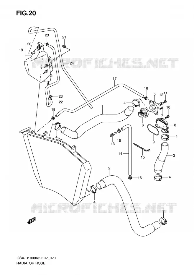 DURITE DE RADIATEUR Suzuki MOTO 1000 GSX-R 2005  GSX-R1000K5(E2)