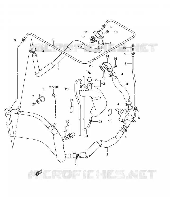 DURITE DE RADIATEUR Suzuki MOTO 1300 HAYABUSA 2006  GSX1300RK6(E2)
