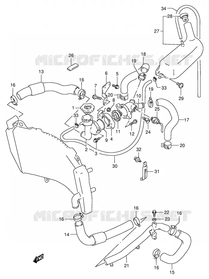 DURITE DE RADIATEUR Suzuki MOTO 400 GSX-R 1990  GSX-R400RFL(E30)