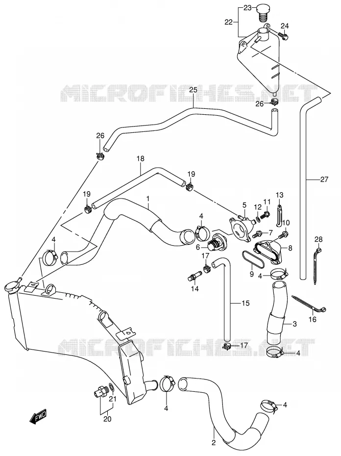 DURITE DE RADIATEUR Suzuki MOTO 600 GSX-R 2002  GSX-R600K2(E2)