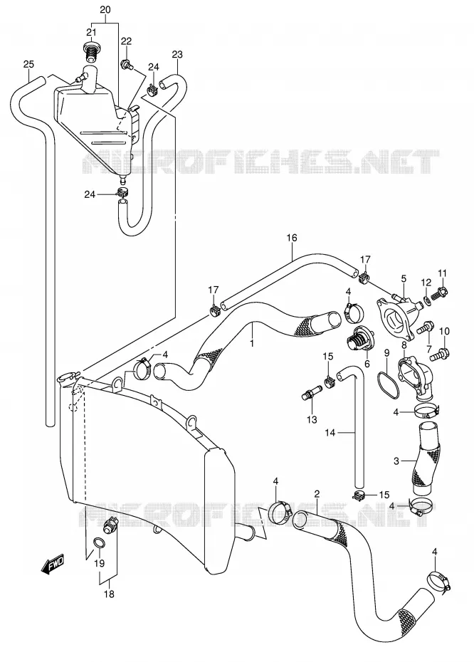 DURITE DE RADIATEUR Suzuki MOTO 600 GSX-R 2004  GSX-R600U2K4(E2)