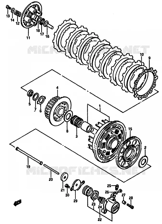 EMBRAYAGE Suzuki MOTO 750 GSX-R 1986  GSX-750G(F/G/H) E34
