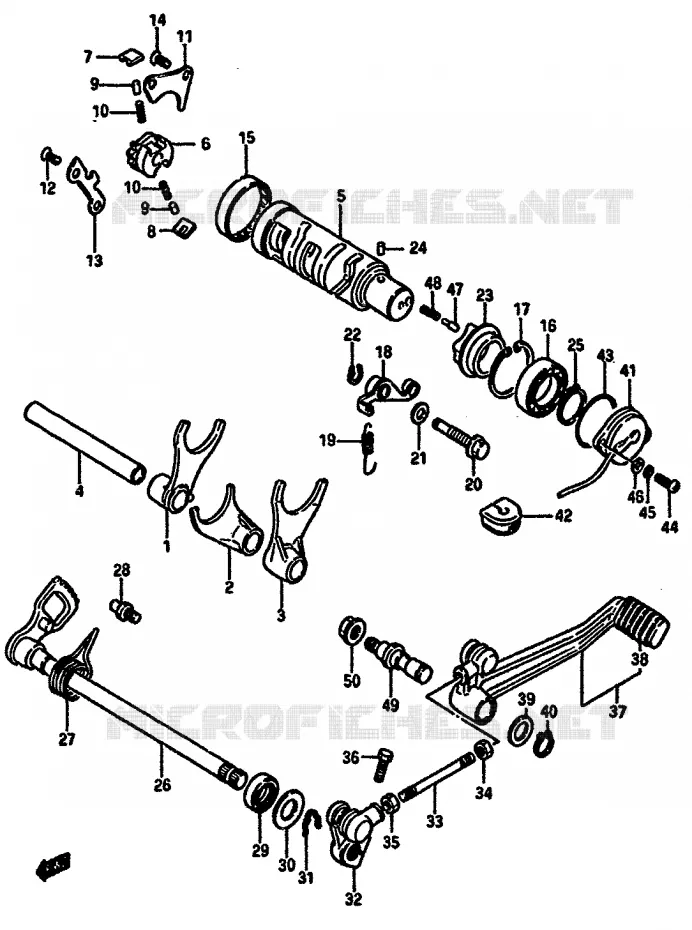 ENSEMBLE DE SELECTION DE VITESSES Suzuki MOTO 750 GSX-R 1987  GSX-R750XH(F/G/H)