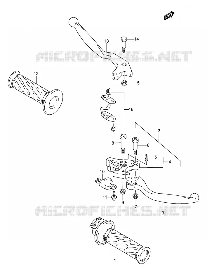 ENSEMBLE LEVIERS - POIGNEES Suzuki MOTO 1100 GSX-R 1995  GSX-R1100WS(E28)