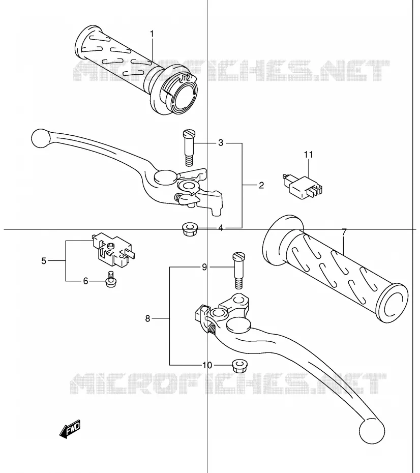 ENSEMBLE LEVIERS - POIGNEES Suzuki MOTO 1200 BANDIT 2004  GSF1200ZK4(E2)