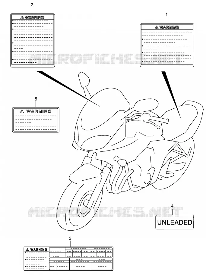 ETIQUETTE (MODELE K3/K4) Suzuki MOTO 600 BANDIT 2004  GSF600K4(E2)