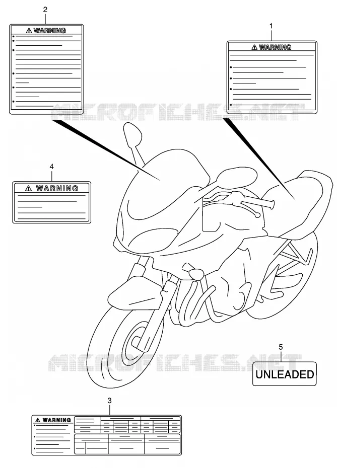 ETIQUETTE (MODELE K5) Suzuki MOTO 1200 BANDIT 2004  GSF1200SK4(E2)