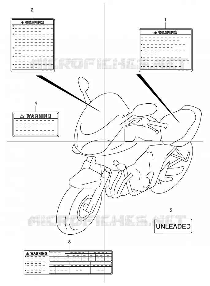 ETIQUETTE (MODELE Y) Suzuki MOTO 600 BANDIT 2004  GSF600ZK4(E2)