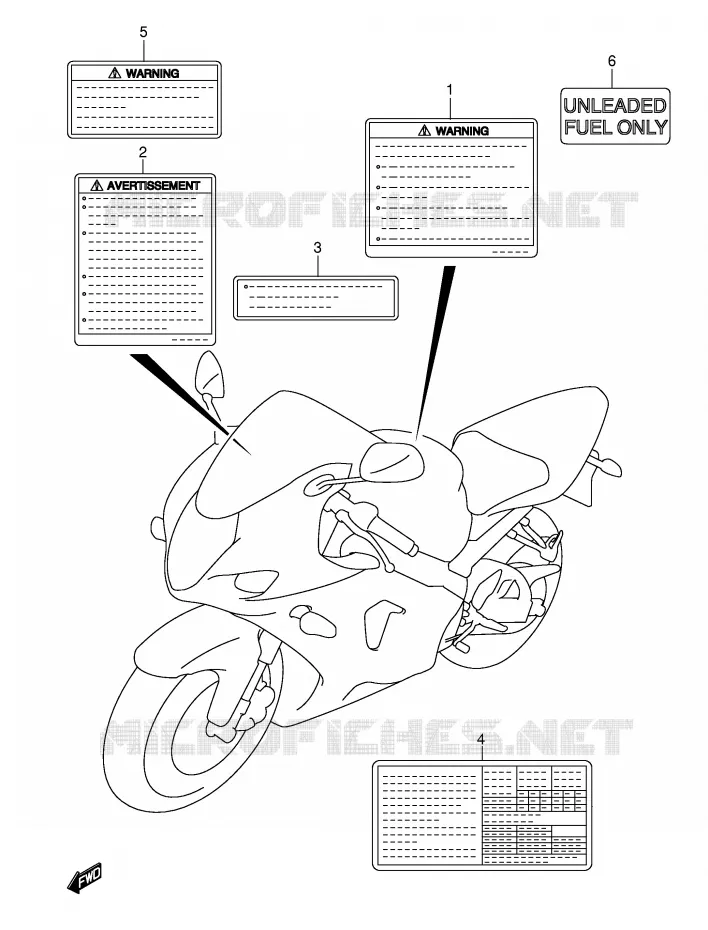 ETIQUETTE Suzuki MOTO 1000 GSX-R 2003  GSX-R1000K3(E2)